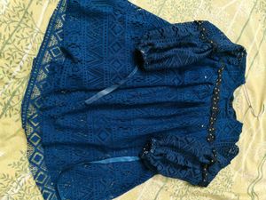 Elegant Blue Lace Gown