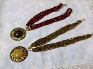 Vintage Beaded Medallion Necklace