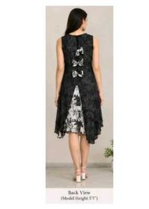 Elegant Black &amp; White One piece with Leaf Print