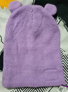 Purple Bear Ear Beanie