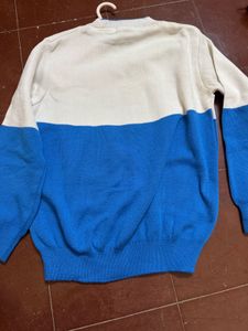 Unique Leaf Print Color Block Sweater