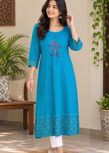 Blue Printed Kurta