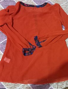 Brownish Orange Georgette Top