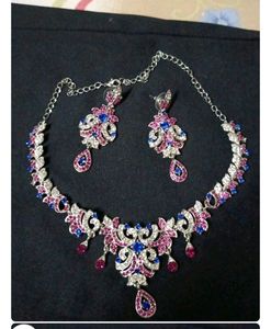 Jeweled Neck piece, Earring Set