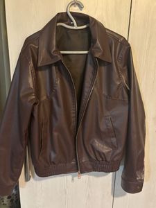 Brown Faux Leather Jacket