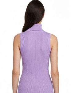 Sleeveless Turtleneck Ribbed Top