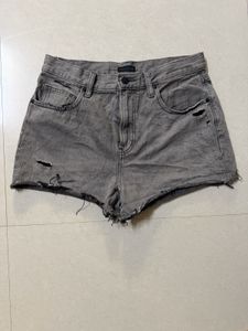 UNIQLO Distressed Grey Denim Shorts