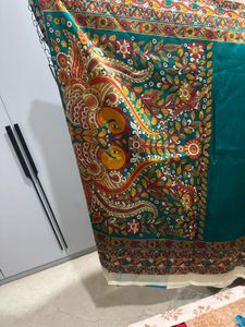 Emerald Green Floral Saree