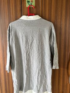 Grey Layered Long Sleeve Top