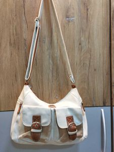 Stylish Cream &amp; Brown Hobo Bag✨