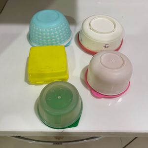 Set of 5 Colorful Food Containers