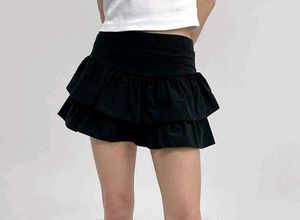 Black Tiered Mini Skirt