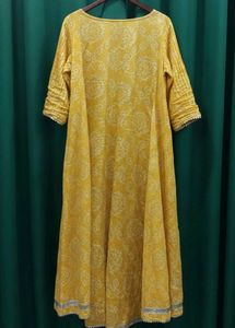 Yellow Printed Kurta Dress