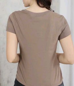Shein Women Short Sleeve Typographic Chest Print