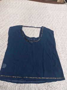 Stylish Navy Blue Embellished Top