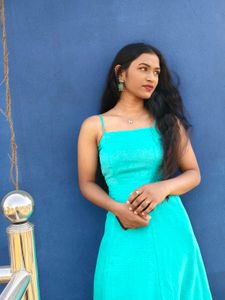 Elegant Teal Off-Shoulder Gown