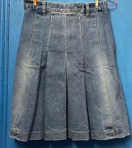 Denim Pleated Skirt