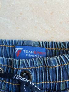 Kids Blue Denim Cargo Pants
