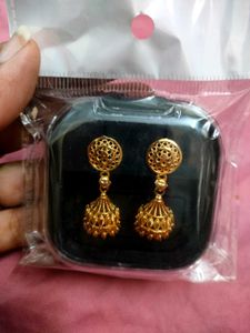 Elegant Gold Tone Jhumka Earrings
