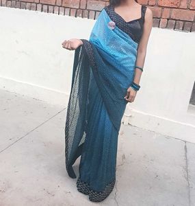 Stunning Blue Ombre Saree