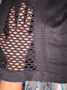 Black Mesh Cut-Out compression Tee