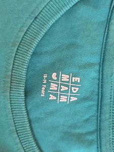 Teal &amp; White Graphic Long Sleeve Tee