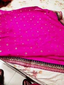 Vibrant Pink salwar suit with Sequins