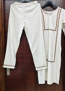 Embroidered Cotton Kurta Set