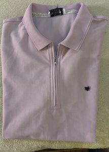 Men's Lavender Zip Polo T-Shirt
