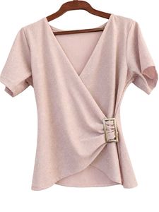 Sparkly Rose Gold Wrap Top