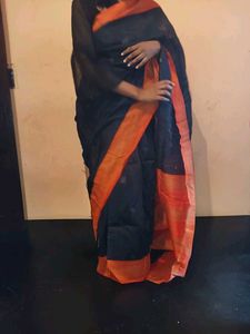 Black &amp; Orange Saree