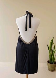 Halter Dress with Gold Detail