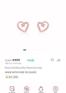 Rose Gold Heart Earrings