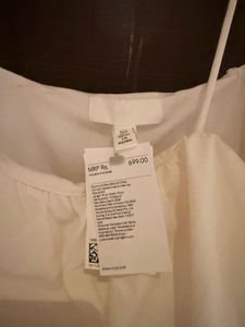 Chic White Bubble Crop Top H&amp;M