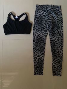 activewear set-Leopard Print leggings &sport bra
