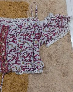 Boho Off-Shoulder Crop Top