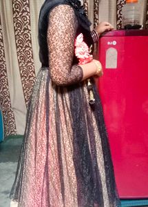 Lace Net &amp; Velvet Anarkali