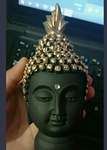 "Buddha Head Decorative Showpiece - 13.5cm Poly Re