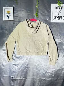 FOREVER 21 Beige Hooded Zip-Up Jacket