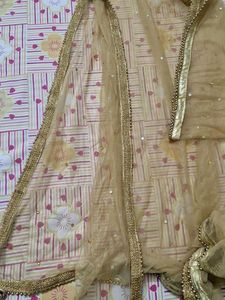Gold Embellished Skirt With Dupatta