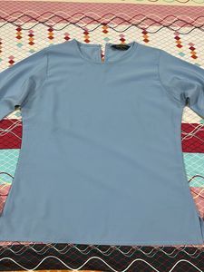Sky Blue Bell Sleeve Top