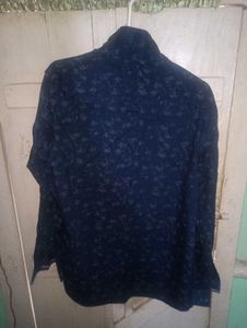 Men's Blue Printed Casual Shirt