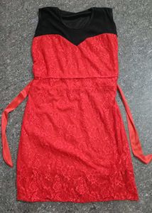Elegant Red &amp; Black Lace top