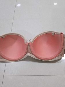 Beige Strapless Bra