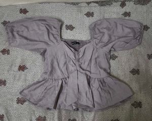 Chic Puff Sleeve Peplum Top