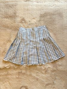 Pleated Gingham Mini Skort