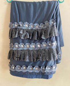 Elegant Blue Ruffled Saree