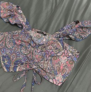 Paisley Print Crop Top - FREE SHIPPIN