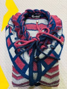 Vintage Patterned Knit Cardigan