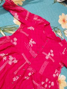 Vibrant Pink Printed Kurta